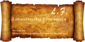 Latosinszky Florencia névjegykártya